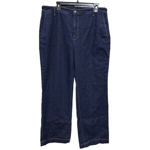 Lauren Ralph Lauren Jeans Womens 16 Dark Blue Cotton Straight Leg Denim Preppy